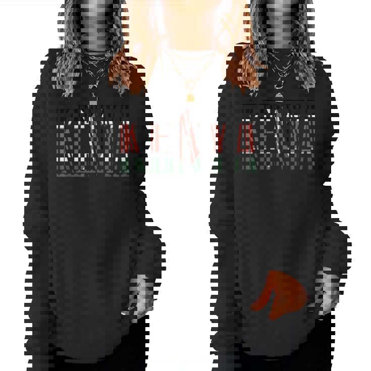 ケニア国旗男性女性へのお土産ギフト。 レディーススウェットシャツ