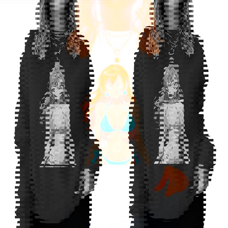 セクシー ワイフ ビーチ アニメ 女の子 日本語 レディーススウェットシャツ