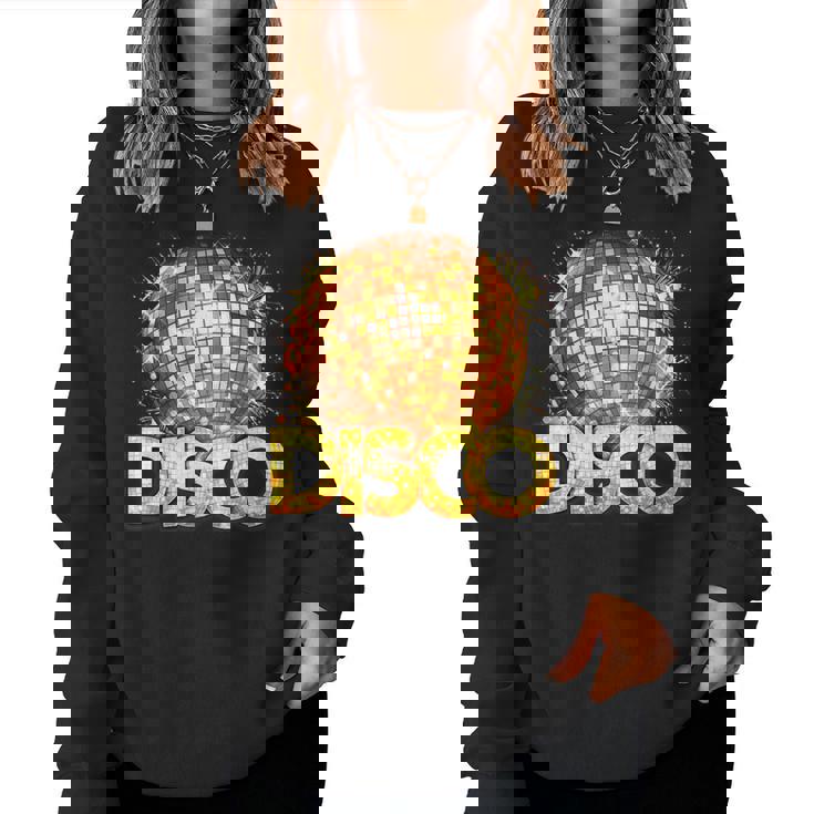 ディスコフィーバーコスチューム女性男性-ダンステーマパーティー用品 レディーススウェットシャツ