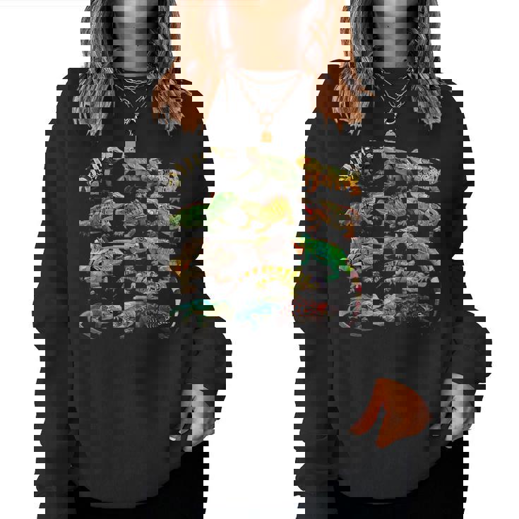 トカゲイグアナ クールな爬虫類タイプ – 男性、女性、男の子、女の子。 レディーススウェットシャツ