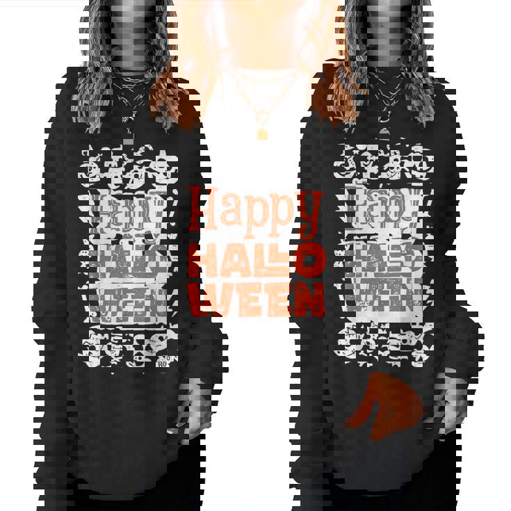 ハッピーハロウィン 子供 大人 男性 女性 キュート ビンテージ レディーススウェットシャツ