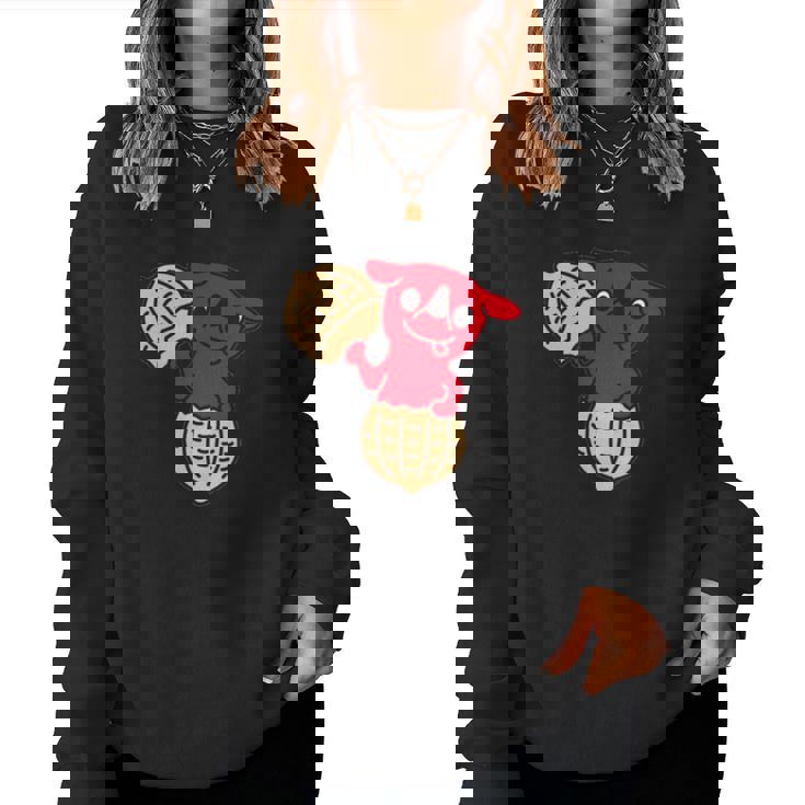 千葉県ご当地キャラと落花生 長袖tシャツ レディーススウェットシャツ