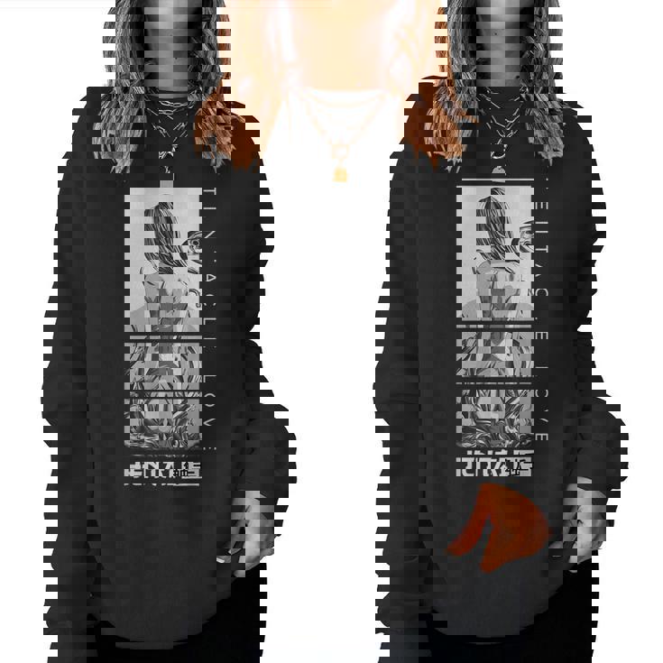 変態 触手 ラブ アニメ 女の子 和袖 Waifu レディーススウェットシャツ