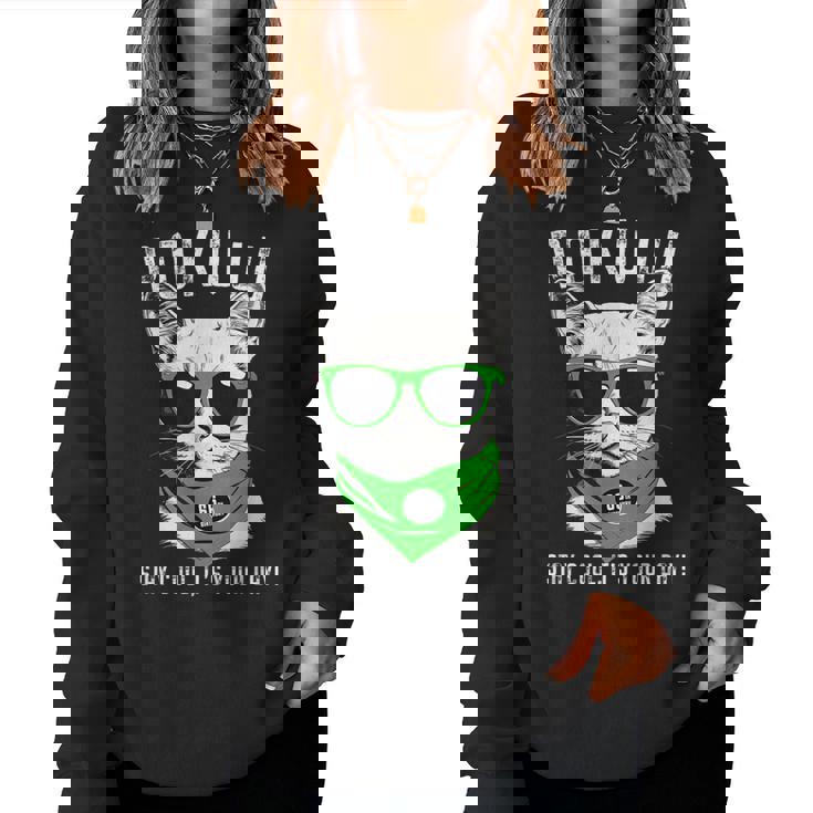 緑寿祝い ねこ サングラス 父 男性 女性 母 猫好き 緑寿 お祝い 66歳 おもしろ おもろい かっこいい レディーススウェットシャツ