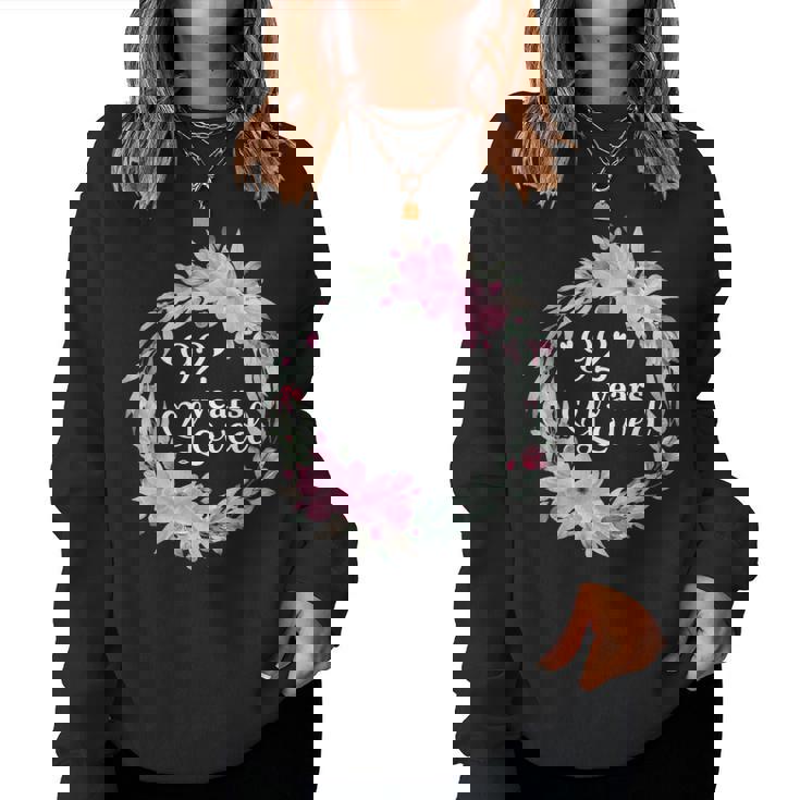 花柄 92歳 誕生日 男性 女性 92歳 誕生日 レディーススウェットシャツ