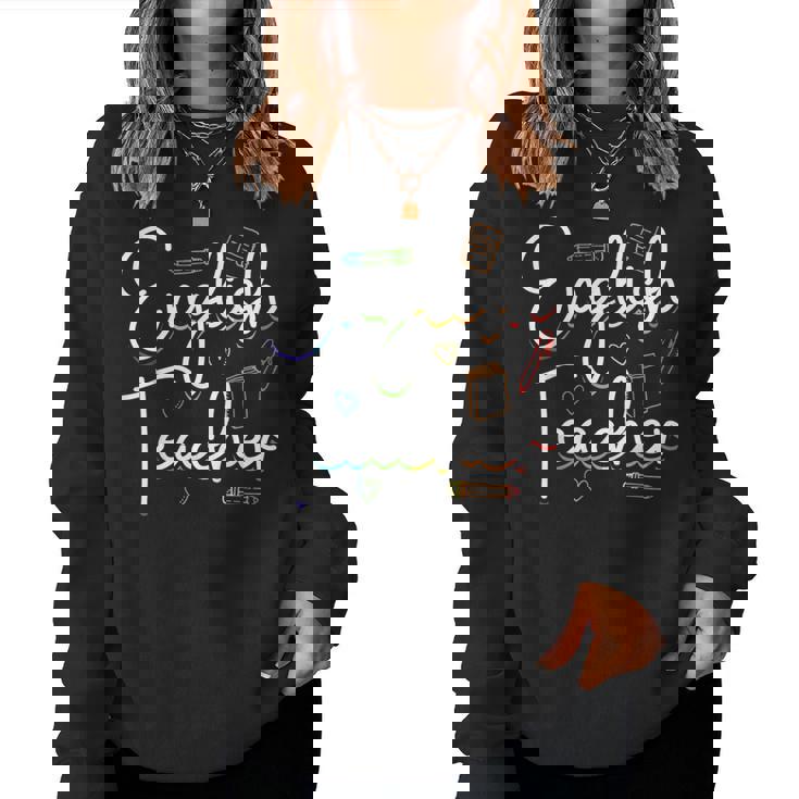 英語教師 文法 クラス 男性 女性 教員 英語教師 レディーススウェットシャツ