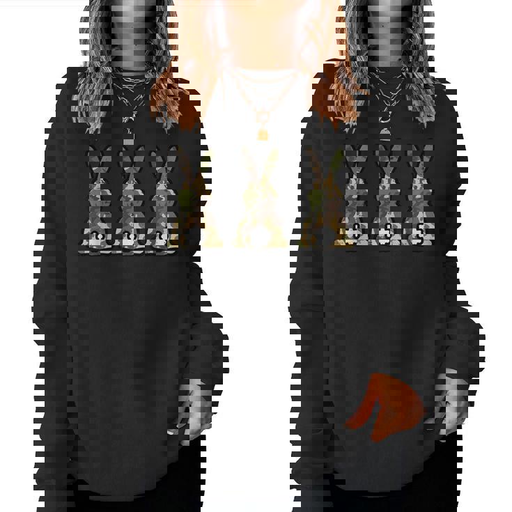 迷彩柄 ウサギ キュート イースターデー ウサギ 男性 女性 キッズ レディーススウェットシャツ