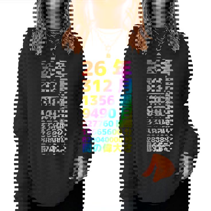 面白い26歳の誕生日の古いメーター 面白い26歳のギフト 女性 男性 面白い電卓 26歳の誕生日のギフト レディーススウェットシャツ