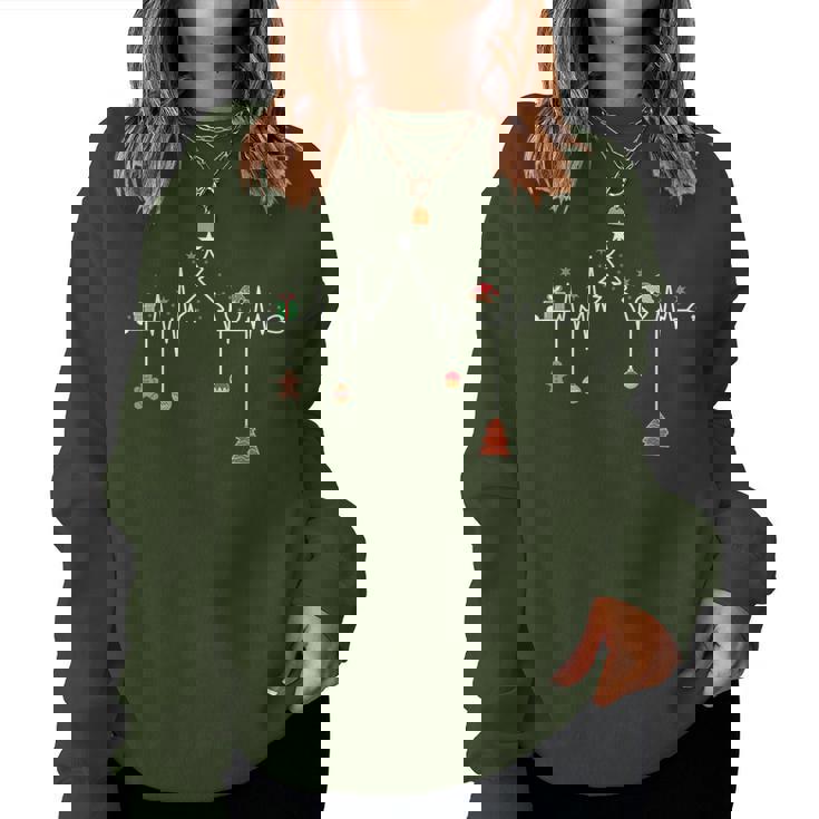 Nursing Christmas Christmas Tree Heartbeat Nurse Women Sweatshirt