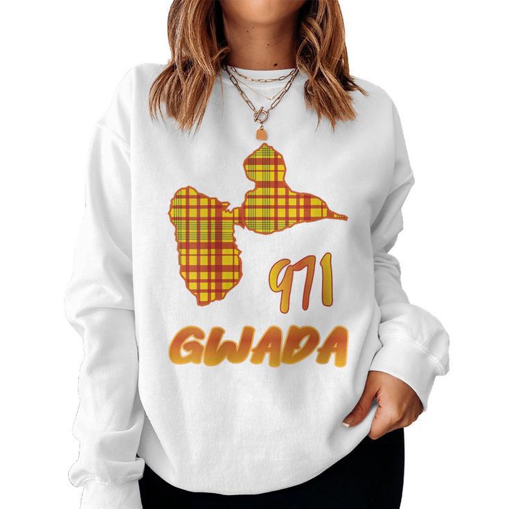 971 Gwada Idee Cadeau Guadeloupe Gwadlouptyle Madras Sweat-shirt pour femme