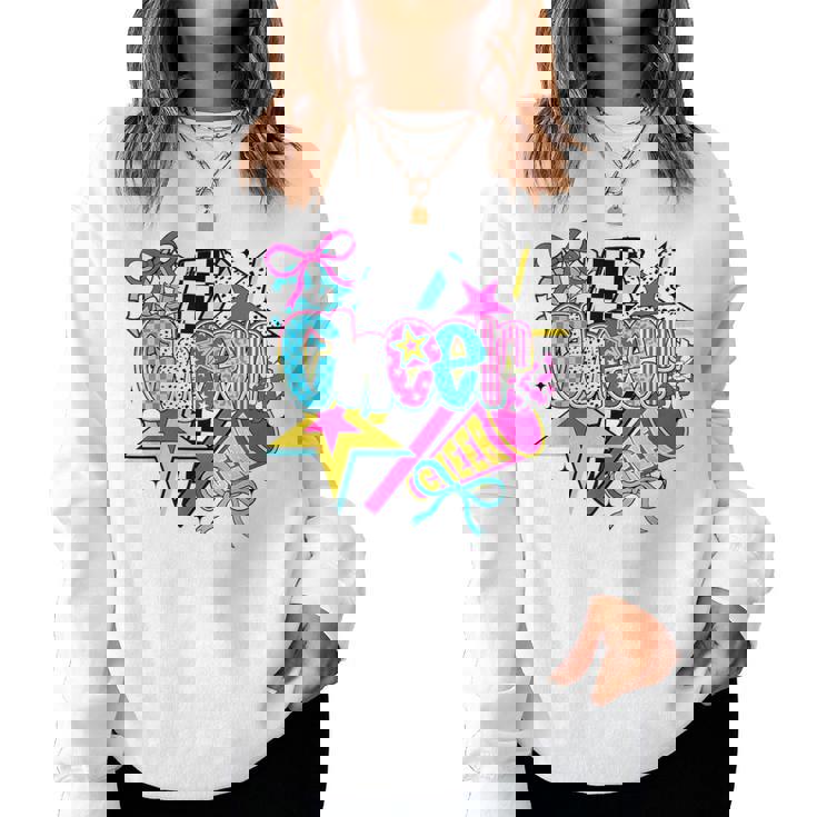 Cheer Season Football Bow Game Day Cheer Mom Cheerleading Women Sweatshirt