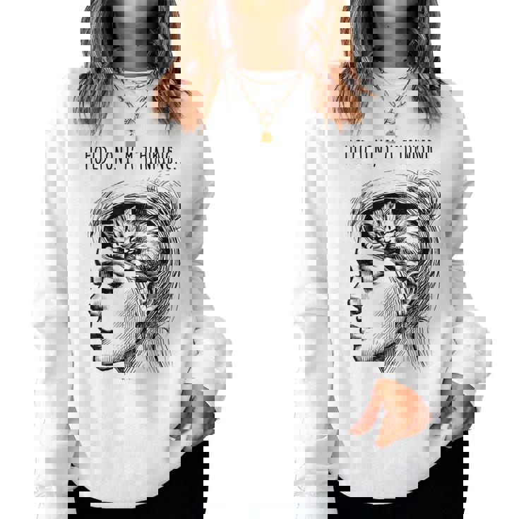 Cat Brain Girl Meme Graphic Women Sweatshirt