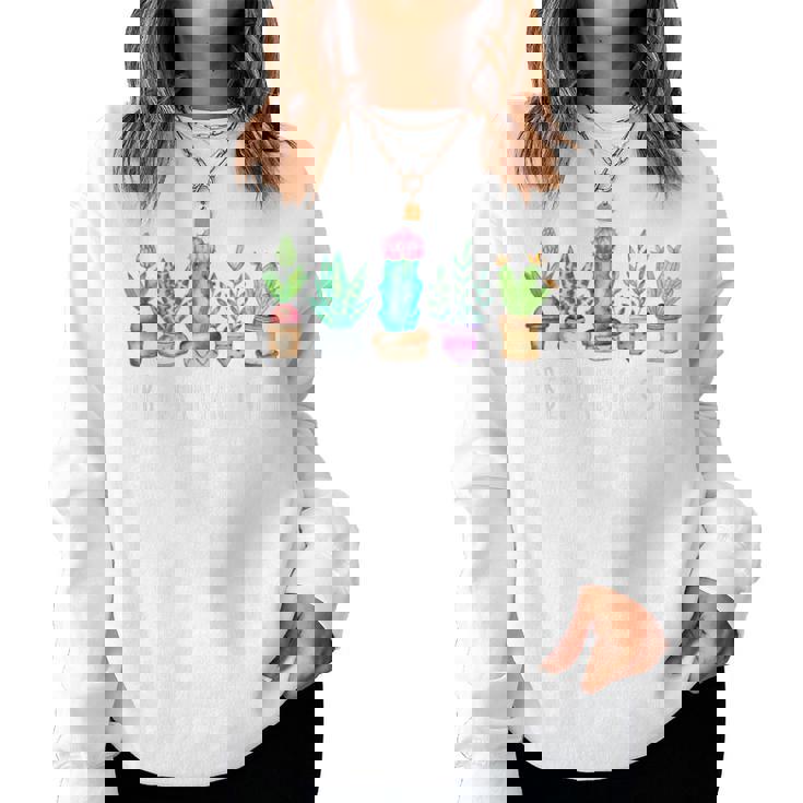 I Be Plantin'hit サボテン 多肉植物 面白い植物 ガーデン レディーススウェットシャツ