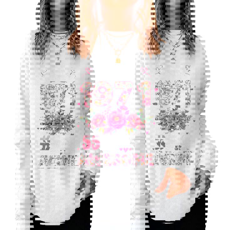 オンバック 55歳 1971年4月 花柄 55歳の誕生日 レディーススウェットシャツ