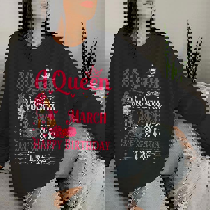 49歳の誕生日 ハイヒール A Queen Was Born In 3月 1976 レディーススウェットシャツ 彼女への贈り物