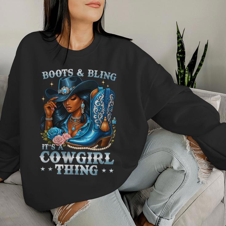 Boots And Bling Its A Cowgirl Thing Rodeo Country Girls Women Sweatshirt Gifts for Her