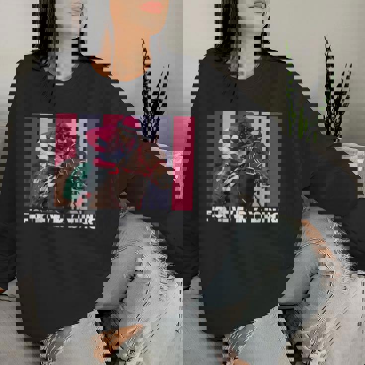 Forever Young Horse、競馬、デルマール、サンタアニタ レディーススウェットシャツ 彼女への贈り物