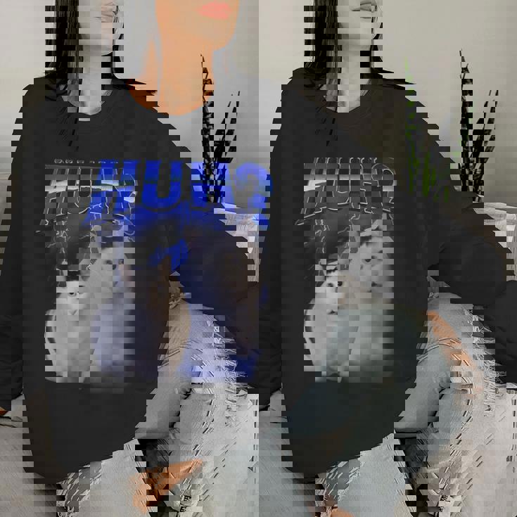 Huh ファニーダンクキャットミーム 女性&男性向け ヒンジなし グーフィーキャット レディーススウェットシャツ 彼女への贈り物