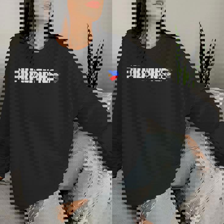 Philippines Flag Heart Pride Philippines Kid レディーススウェットシャツ 彼女への贈り物