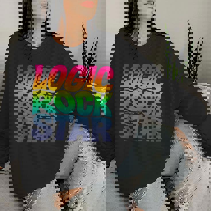 Rainbow Gradient Typography レディーススウェットシャツ 彼女への贈り物