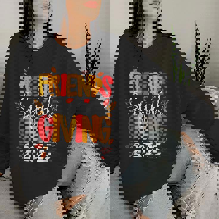 Retro Friendsgiving Squad 2025 Thanksgiving Group Fall Women Sweatshirt Gifts for Her