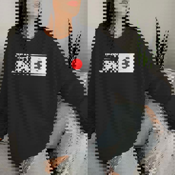 Team Jpn 日本国旗 チームジャパン 日の丸 男性 女性 子供 応援 チーム レディーススウェットシャツ 彼女への贈り物