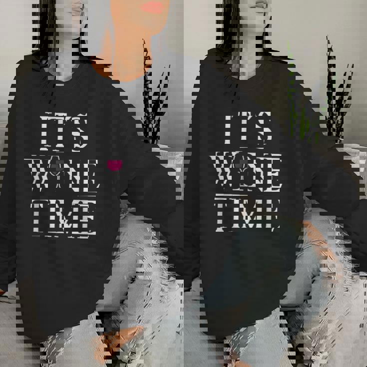 Wine Lovers Wine Time 赤ワインワインメーカー レディーススウェットシャツ 彼女への贈り物