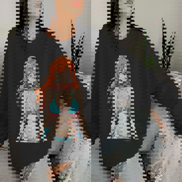 セクシー ワイフ ビーチ アニメ 女の子 日本語 レディーススウェットシャツ 彼女への贈り物