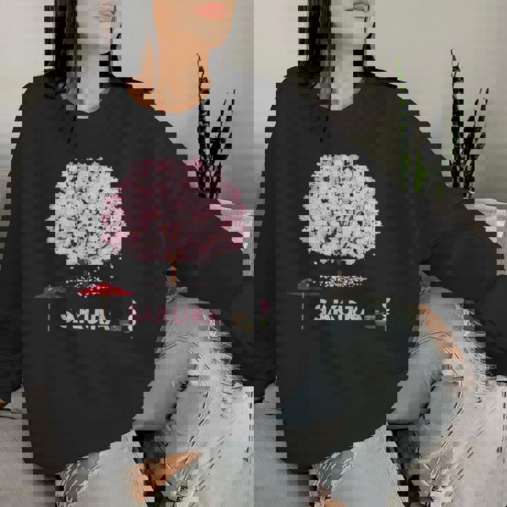 和 桜 シャツ ピンク 桜 花 木 花見 レディーススウェットシャツ 彼女への贈り物