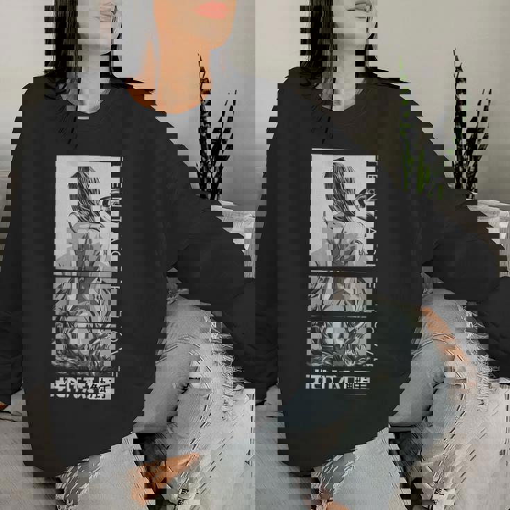 変態 触手 ラブ アニメ 女の子 和袖 Waifu レディーススウェットシャツ 彼女への贈り物