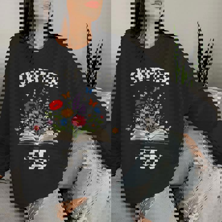 第55章 55歳 誕生日 お祝い 花本 レディーススウェットシャツ 彼女への贈り物