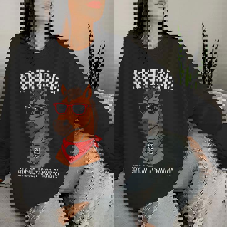 還暦祝い 馬 うま好き 干支 父 男性 女性 還暦 お祝い 60歳 おもしろ おもろい レディーススウェットシャツ 彼女への贈り物