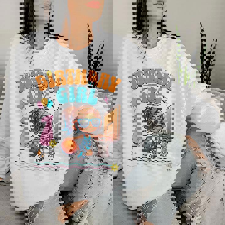 1歳の誕生日 バスケットボール 1歳 女の子 バスケットボール フープ ダンキング レディーススウェットシャツ 彼女への贈り物