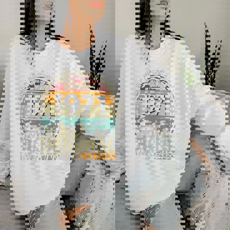 55歳 誕生日 男性女性intage 1971年1971年生まれ レトロデザインブランド レディーススウェットシャツ 彼女への贈り物