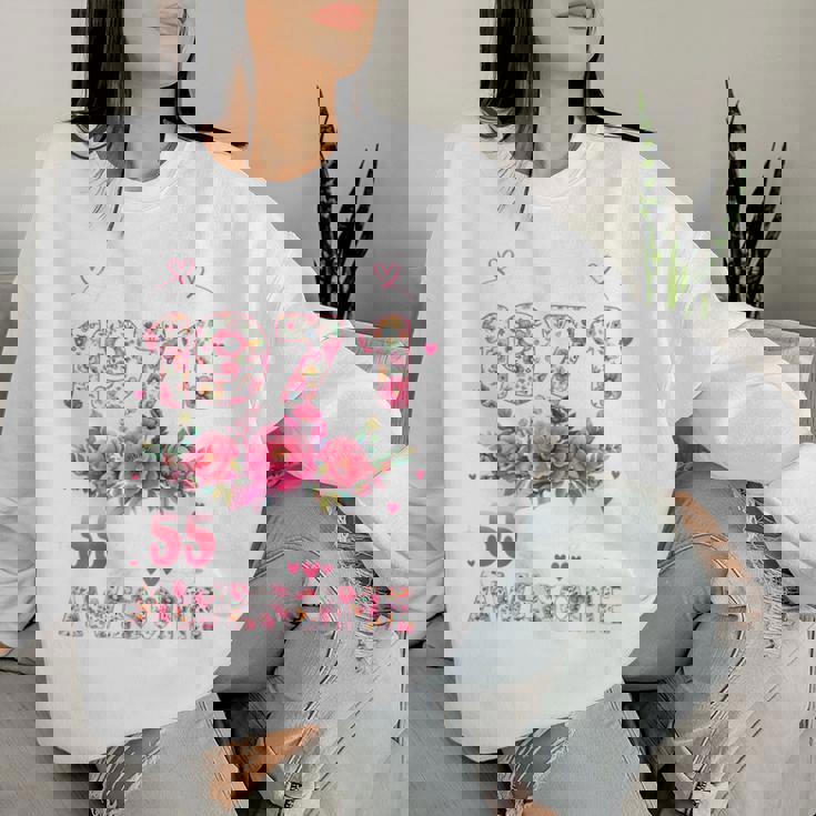 オンバック 55歳 1971年4月 花柄 55歳の誕生日 レディーススウェットシャツ 彼女への贈り物