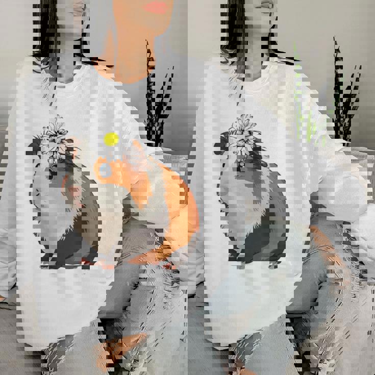 モルモットの花、モルモットの花 レディーススウェットシャツ 彼女への贈り物