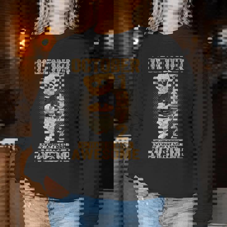 1972年10月53歳の誕生日男性と女性のための素晴らしいテディベア レディーススウェットシャツ 面白い贈り物