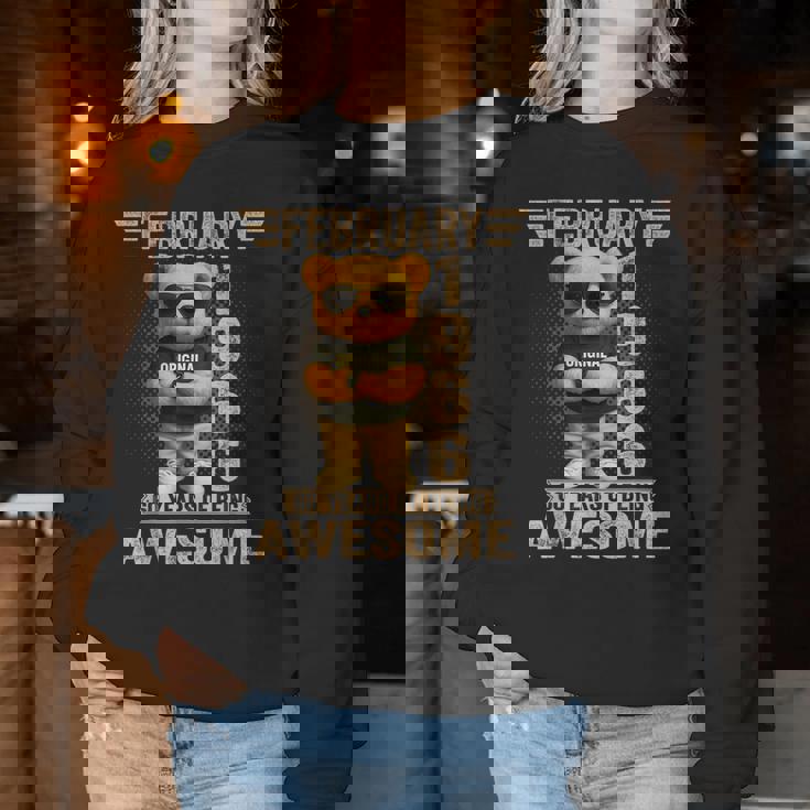 60歳 1966年2月 テディベア 60歳 誕生日 男性 女性 レディーススウェットシャツ 面白い贈り物