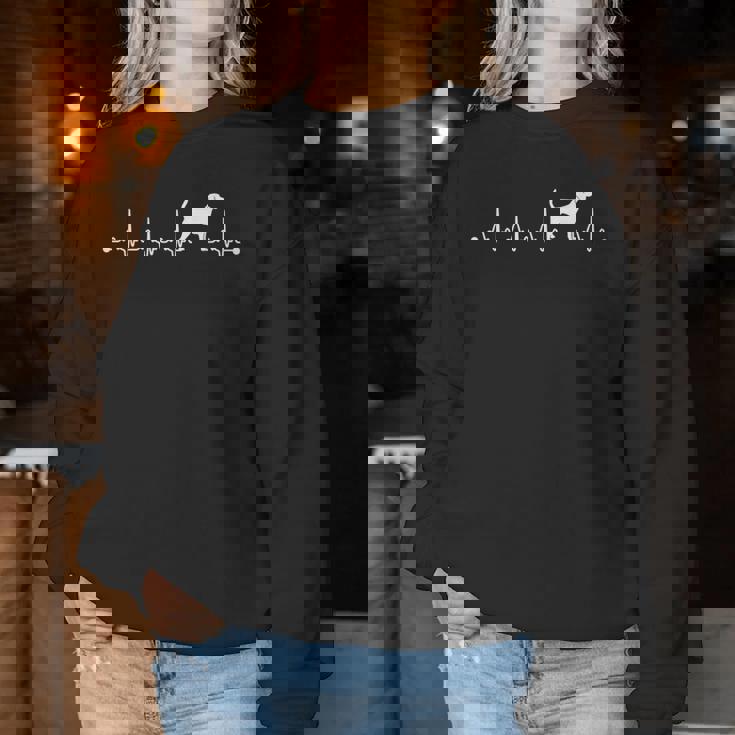 Beagle Heartbeat Ecg Beagle Dog Mum レディーススウェットシャツ 面白い贈り物