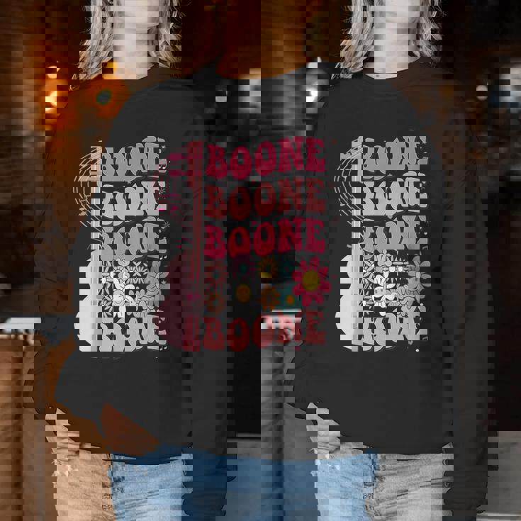 Girl Retro Boone Groovy Flower First Name Personalized 80'S Women Sweatshirt Unique Gifts