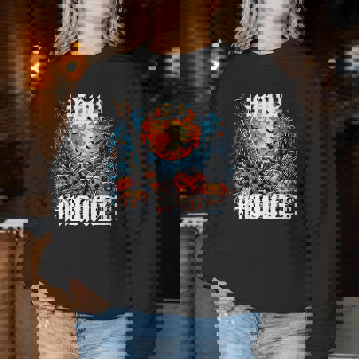 Herr Dame Kind Girl ロックンロール スプラッチ ヘビーメタル ハロウィン レディーススウェットシャツ 面白い贈り物