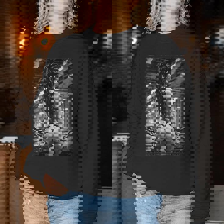 Hot Girl On 男性用 セクシー ブーティー ガール カーショー 1 Bw レディーススウェットシャツ 面白い贈り物