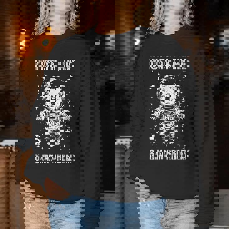 Koala Dad Mompace ヒューストン問題コアラ レディーススウェットシャツ 面白い贈り物