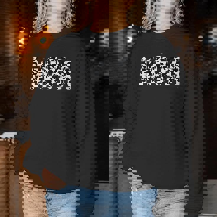 Mom 牛柄 牛柄 母の日 レディーススウェットシャツ 面白い贈り物