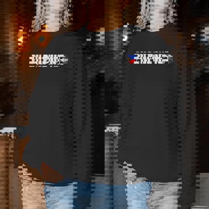 Philippines Flag Heart Pride Philippines Kid レディーススウェットシャツ 面白い贈り物