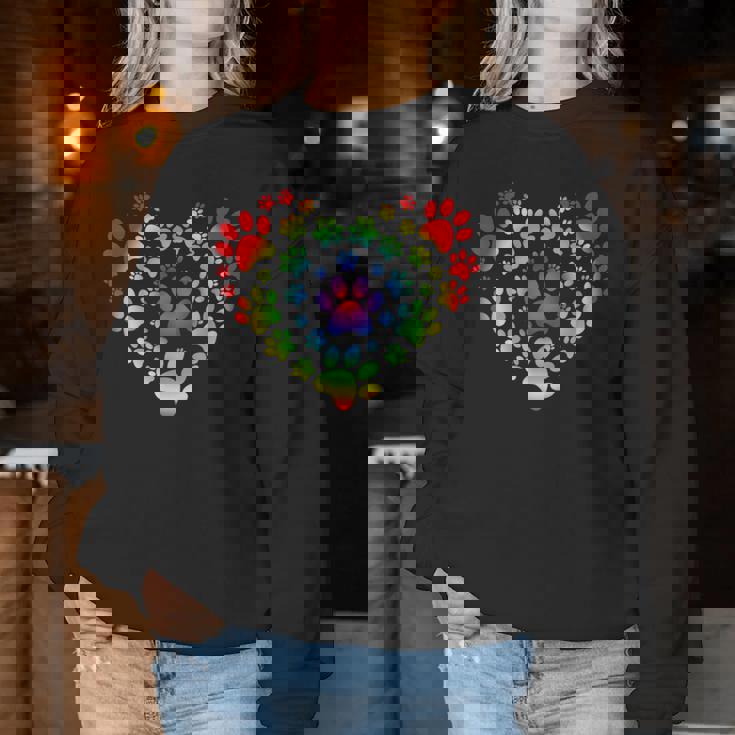 Rainbow Lgbt 猫愛好家 犬 恋人 猫 母 犬 パパ バレンタイン レディーススウェットシャツ 面白い贈り物