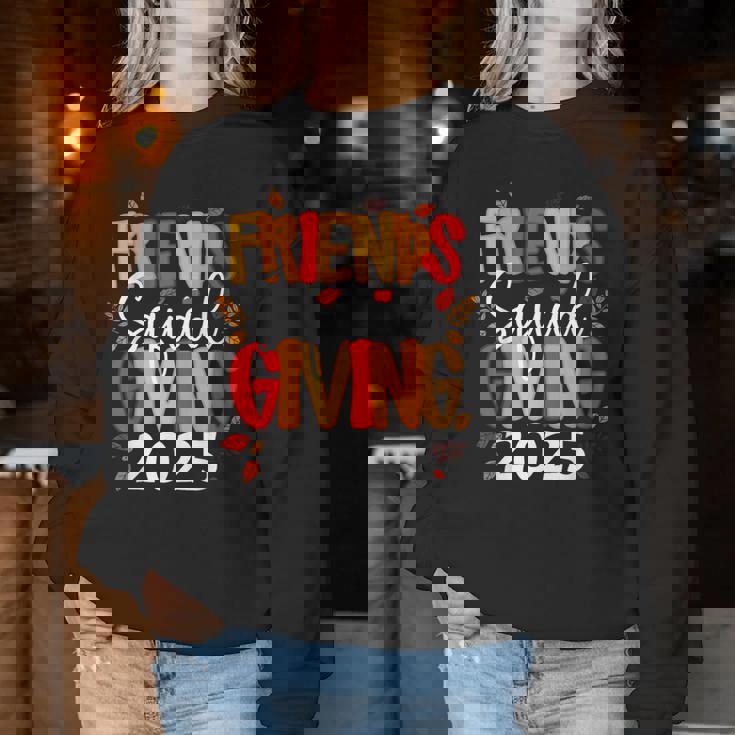 Retro Friendsgiving Squad 2025 Thanksgiving Group Fall Women Sweatshirt Unique Gifts