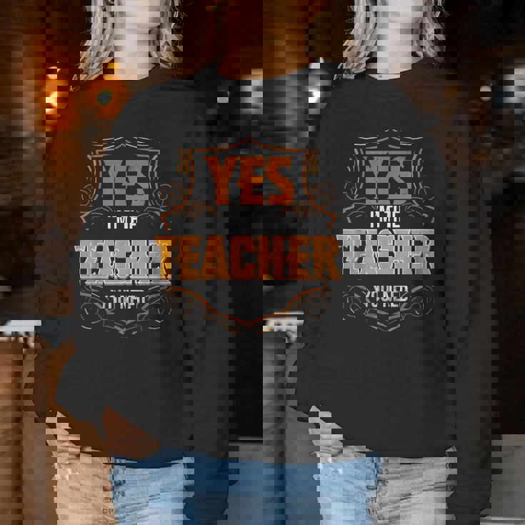 Retro Profession I'm The Teacher レディーススウェットシャツ 面白い贈り物