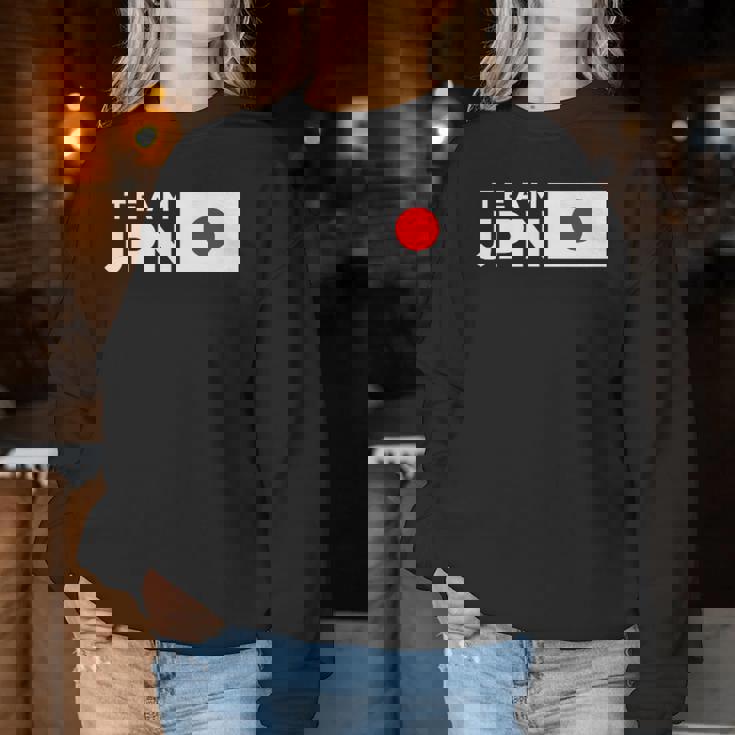 Team Jpn 日本国旗 チームジャパン 日の丸 男性 女性 子供 応援 チーム レディーススウェットシャツ 面白い贈り物