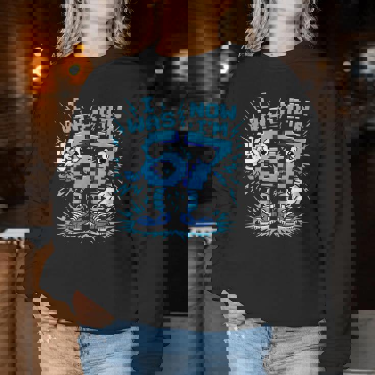 I Was 6 Now I'm 7 67 7歳の誕生日 女の子 男の子 レディーススウェットシャツ 面白い贈り物